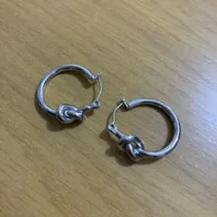 CENE シルバー ノットデザイン フープピアス