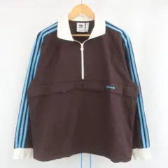 美品 adidas トレフォイル スリーストライプス ハーフジップ ジャケット