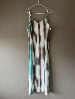 【新品未使用】 マルチカラーストライプキャミワンピース Mサイズ シースルー