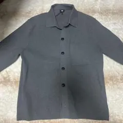 UNIQLO ユニクロ ミラノリブシャツカーディガン グレー （L）