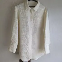 アイボリー 長袖シャツ M