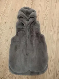 美品　フード付ファーベスト