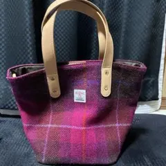 ピンク系チェック トートバッグ2way