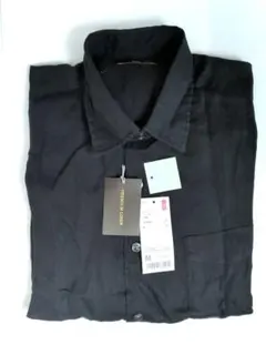 【未着用】UNIQLO＊プレミアムリネンシャツ長袖 M Black