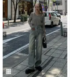 ◼️タグなし新品◼️GRL ブリーチ加工デニムパンツ[cu470] S