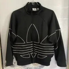 adidas ブラック ストライプ ジャケット J/M