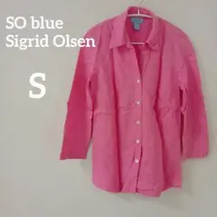ワイシャツ SO blue Sigrid Olsen ピンク 長袖シャツ S