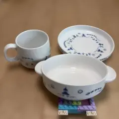 ノリタケ　子ども用食器セット 青　コップ　皿　スープ皿