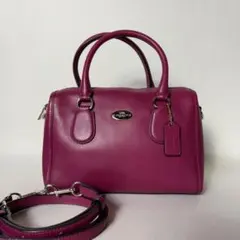 2512-213｜美品｜コーチ 2WAYハンドバッグ レザー ショッキングピンク