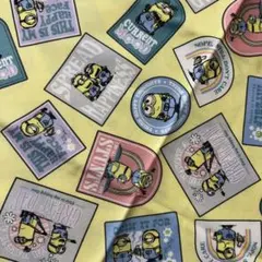 週末限定価格！大人気　ミニオン プリント生地 綿(イエロー)