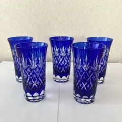 【5個セット】　切子 クリスタルカット グラス