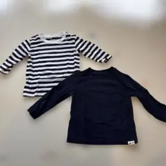 babyGAP 無印　長袖カットソー ストライプ ネイビー　2枚セット