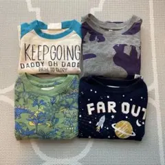80cm ロンT 長袖　Ｔシャツ　まとめ売り　保育園着　4点セット　GAP