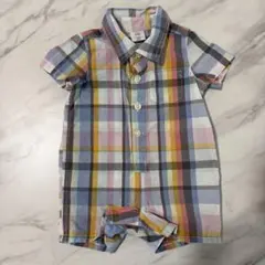 baby GAP チェック柄ロンパース 0-3ヶ月　半袖