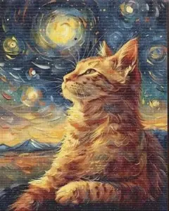 一作限り】夕景とステンドグラス風の茶トラ猫 茶トラ L823 - メルカリ