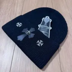 当日発送残り１点 ニット帽ビーニー帽子クロムロゴキャップブラック