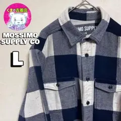 usa古着 MOSSIMO ネルシャツ L ネイビー ホワイト チェック