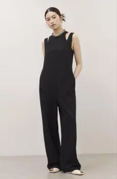 アダムエロぺ Wフェイスジャージーセットロンパース ブラック 36 
