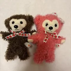 Classical Cute Bear ぬいぐるみ マスコット 2体セット