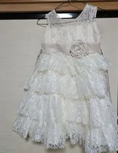 アイボリー レース フリル ワンピース 140cm