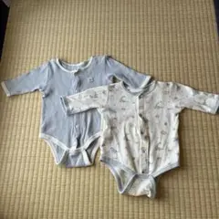 ロンパース2点セット 恐竜 70 綿100%