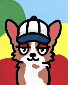 チワワ　犬　原画一点物　アクリル画　ポップアート　インテリア