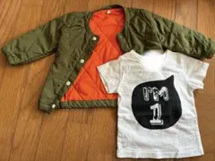 オリーブグリーンジャケットとTシャツセット