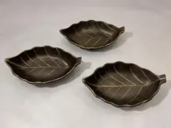 有田焼 陶悦窯 悦山 金彩 葉皿 取り皿 盛り皿 3枚セット