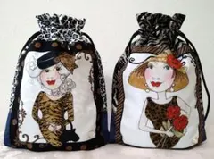 ロラライハリス　巾着セット　Wild About〜③　大きめ