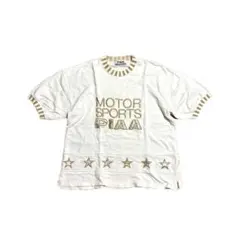 90s PIAA MOTOR SPORTS Tシャツ 白 金 刺繍 星 裏パイル