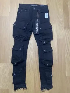 valabasasバラバサス クラッシュフレアフリンジスキニーデニム 30 新品