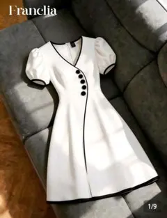 Franclia バイカラー パフスリーブ ひざ丈ワンピースのサムネイル