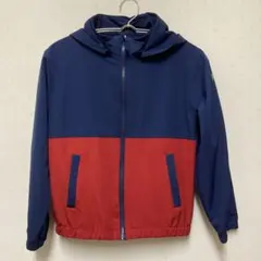 フード付きネイビー・レッドジャケット　140㎝ フード取り外し可能