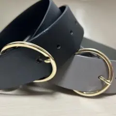 ワイドベルト セット レディース 黒 ブラック グレージュ GU