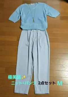 [極美品✨]半袖ニット＆パンツ コーデ2点セット