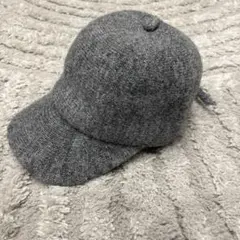 ZARA リボン付き　ニットキャップ　グレー