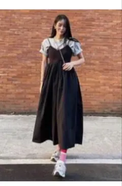SHEIN ロングワンピース キャミワンピ キャミドレス 無地