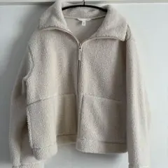 H&M ボアジャケット ホワイト ルーズフィット ブルゾン フリース XL