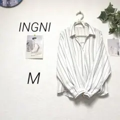 11175 INGNI イング スキッパーシャツ ブラウス M 通勤 オフィス