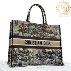 【美品】ディオール ブックトート ラージ トワルドゥジュイ エンブロイダリー