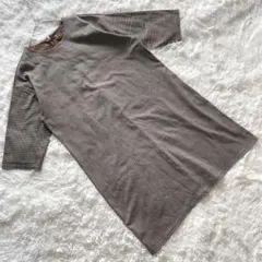 アミスインポータント (2L-3L) 前後切替コクーンワンピース 7分袖 異素材