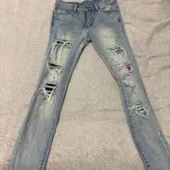 即買い⭕️mnml ダメージデニム ライトブルー