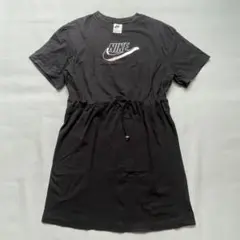 NIKE ナイキ Tシャツ ワンピース 半袖 ロゴ ドローコード ブラック