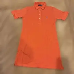 ポロ　ラルフローレンRalph Lauren 半袖オレンジポロワンピース　160