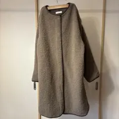 ボア素材 ロングコート ベージュ