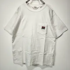 BEN DAVIS　半袖　Tシャツ　M　ポケット　ロゴ　厚め　ホワイト　古着