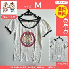 【W♡C】 (M) リユース品: Tシャツ クマタン リンガーTシャツ ホワイトのサムネイル