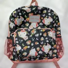 新品 ハローキティ キッズ リュック BKフラワー はっ水加工のサムネイル
