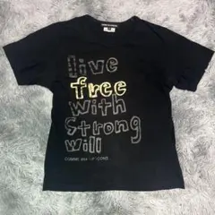COMME des GARÇONS ロゴTシャツ ブラック ワード　メッセージのサムネイル