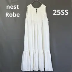 ネストローブ 25SS リネン インド 刺繍 2WAY ノースリーブワンピース